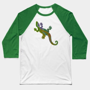 Colorful Wall Lizard Baseball T-Shirt